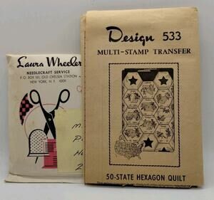 Laura Wheeler Design 533 United States - 50 States Multi-Stamp Transfer PATTERN